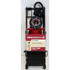 Blackburn Foot Pump Black Metal Fast Inflation Gauge Top Lock Dual Head 100 PSI